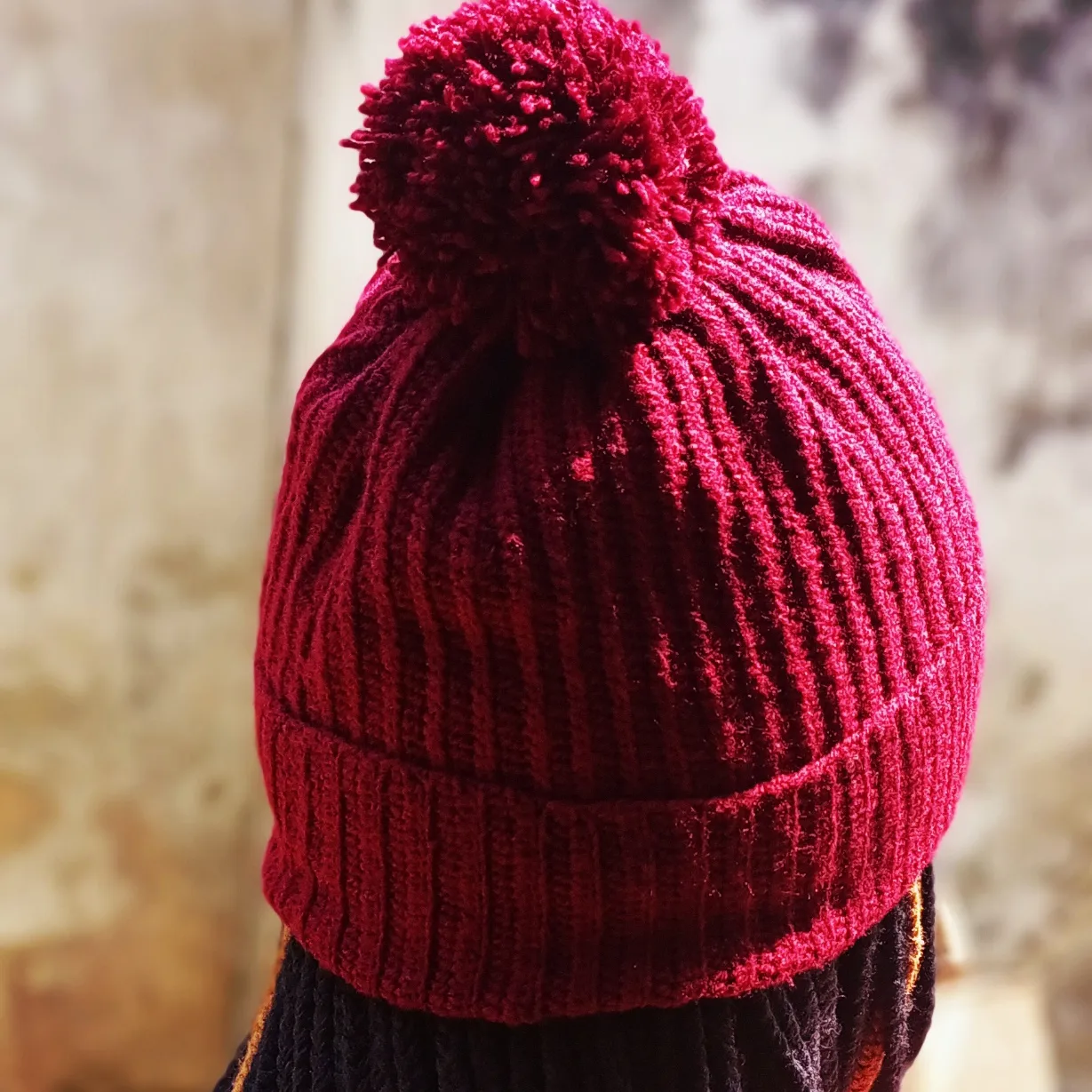 Crocheted Beanie made by Betty.