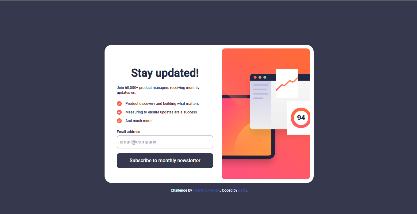 Screenshot of mynewsletter solution