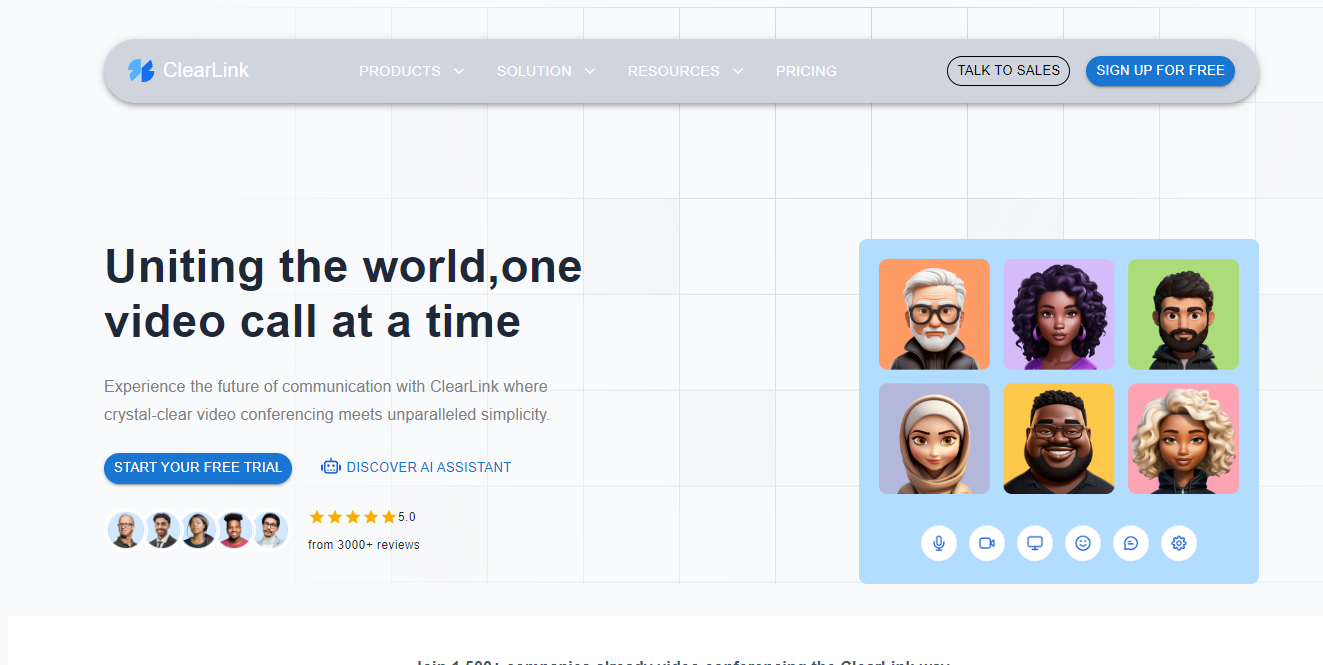 Screenshot of ClearLinkDemo